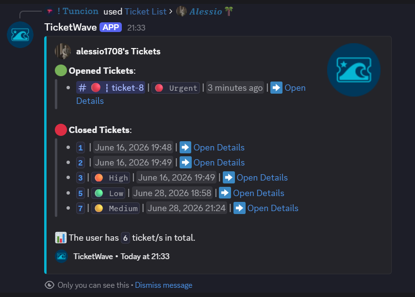 Ticket List